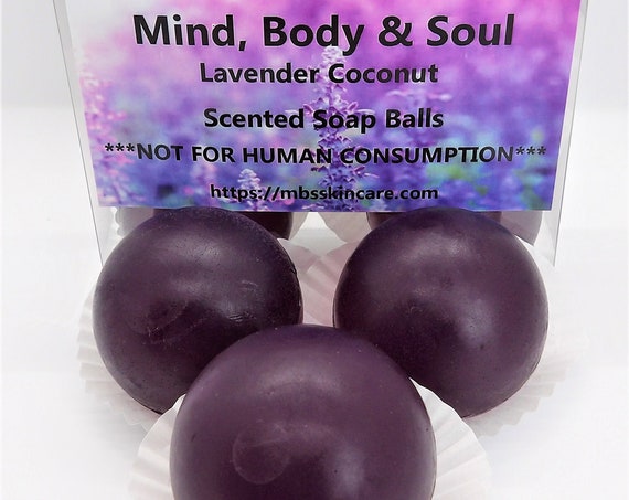 Lavender Coconut Scented Soap Balls, Soap Marbles, 5 Pack Soap Balls