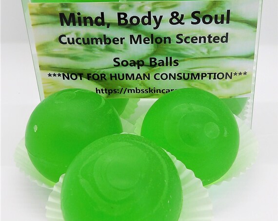 Cucumber Melon Scented Soap Balls, Soap Marbles, 5 Pack Soap Balls