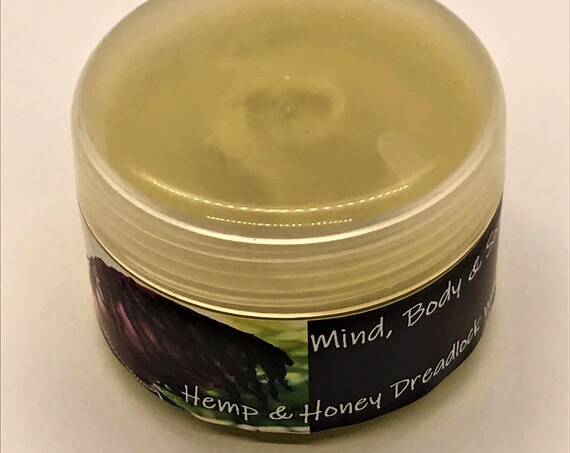 Hemp & Honey Dreadlock Wax, Wax for Dreadlocks, Dreadlock Balm 4-ounce Jar