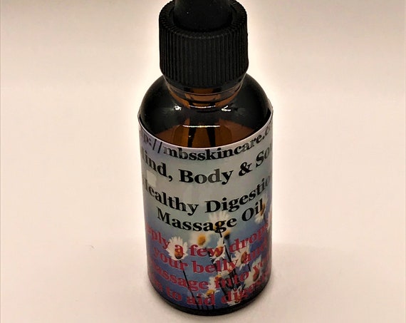 Healthy Digestion Massage Oil, Aids Digestion 1-ounce Dropper Bottle