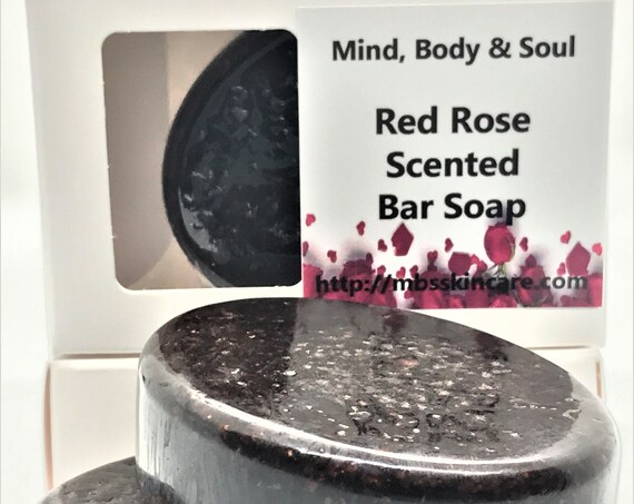 Set of 3 Soap Bars, Red Rose Bar Soap