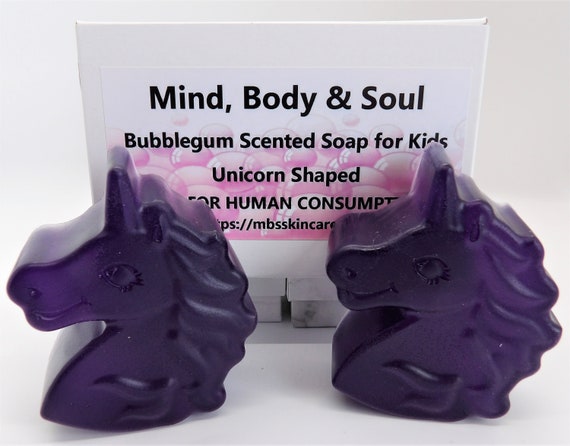 Bubblegum Unicorn Shaped Scented Soap for Kids, Kids Scented Bar Soap 6 Pack