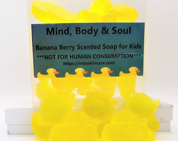 Banana Berry Duck Shaped Scented Soap for Kids, Kids Scented Bar Soap 18 Pack