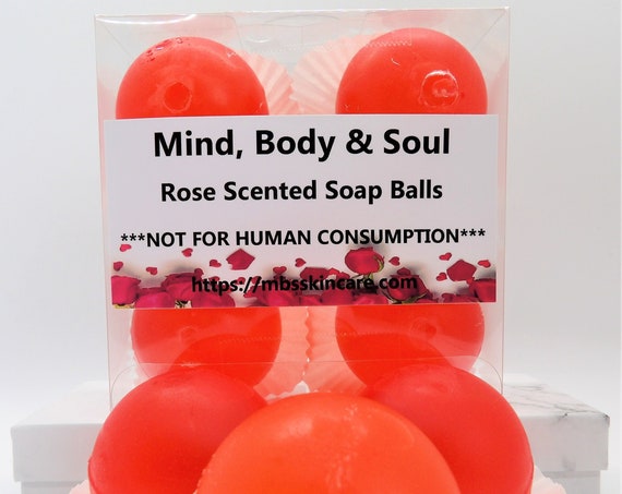 Rose Scented Soap Balls, Soap Marbles, 5 Pack Soap Balls
