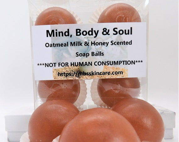 Oatmeal Milk & Honey Scented Soap Balls, Soap Marbles, 5 Pack Soap Balls