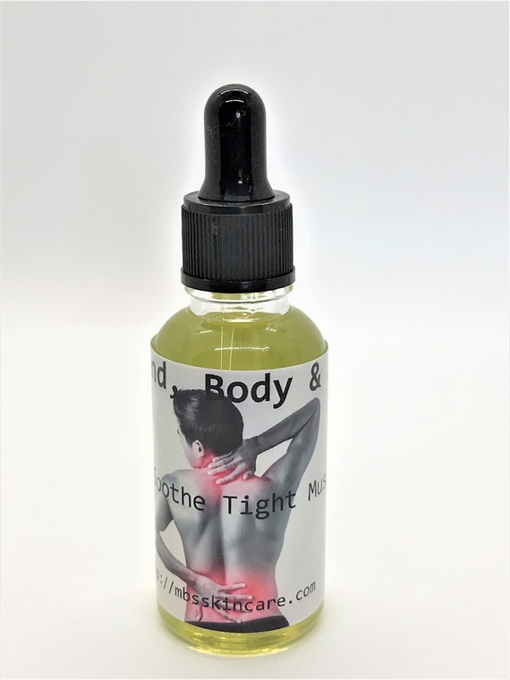 Soothe Tight, Sore Muscles, Muscle Relief Massage Oil 1-Ounce Dropper Bottle
