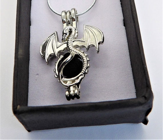 Aromatherapy Necklace with a Dragon Pendant, Aromatherapy Jewelry (A79)
