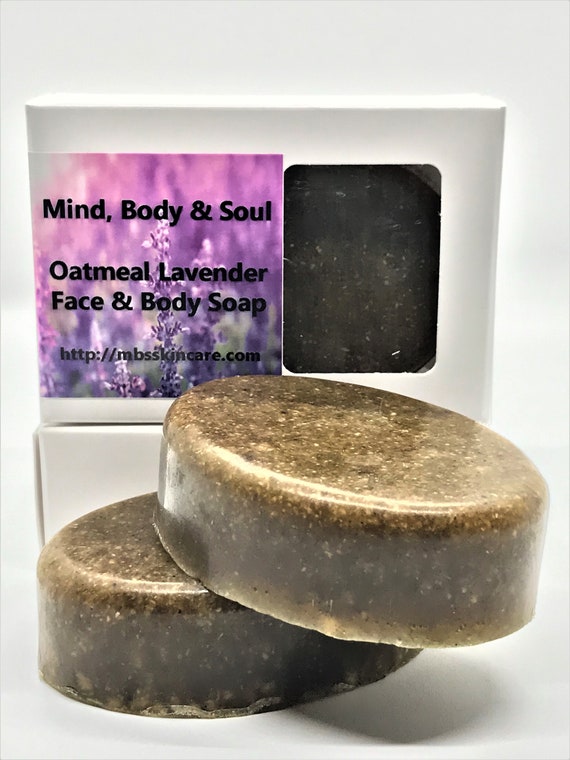 Set of 3 Lavender Oatmeal Face and Body Bar Soap