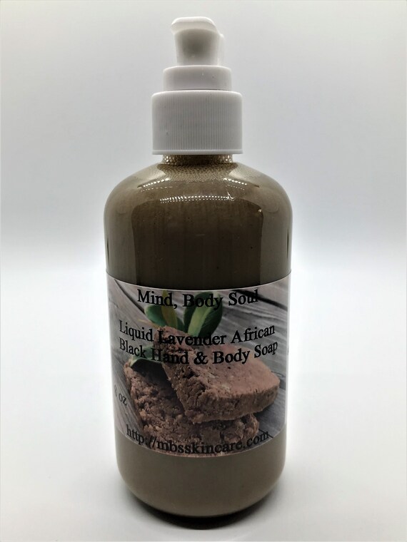 Liquid Lavender African Black Soap 8-Ounce Pump Bottle