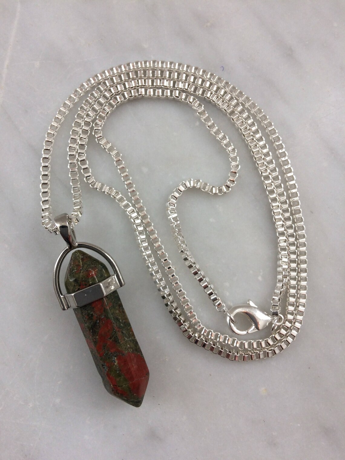 Natural stone pendant necklace Etsy