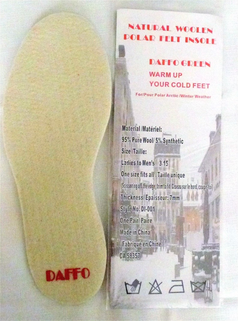 Daffo Wool Felt Shoes Boot Insole for Arctic Cold Winter or Rainy ...