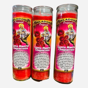 Santa Muerte Chuparrosa Veladora Para el amor, Holy Death Hummingbird Candle for love, love spell candle