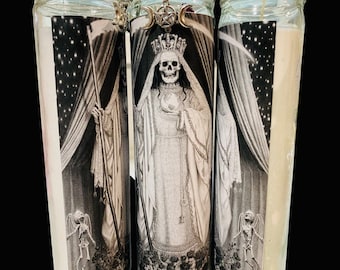 Santa Muerte Novena Veladora Blanca, Holy Death White Candle, Altar Candle