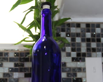 750 ml Blue Cobalt Glass Solar Bottle Ho'oponopono Cleansing Tool