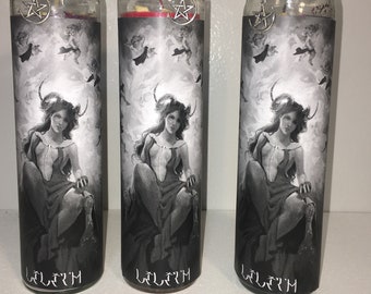 Lilith Queen of the Night Candle + Lilith Oil, Attraction, Lust, Money, Black Candle,Red,Purple