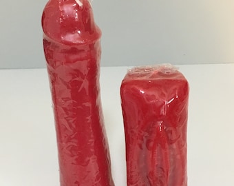 Sexual tie Candle Set Red Penis and Vagina Figure- Set de Velas Rojas para amarre sexual Pene y Vagina