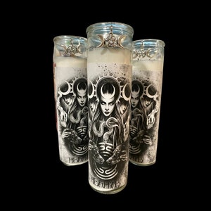 Hekate Devotional Ritual White Dressed Candle