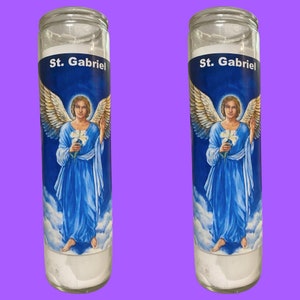 Set of 2x San Gabriel Arcangel Veladora, Saint Gabriel Archangel 7 Day Candle