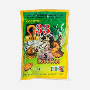 33 ESENCIAS - 33 ESSENCES Baño de Hierbas y Plantas - Spiritual Cleansing Plant Bath, Limpias y Despojos