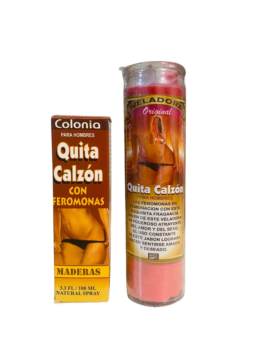 QUITA CALZON Atrayente Del Sexo Con Feromonas Veladora + Perfume Colonia Para Hombres Atrae