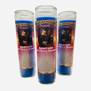 Amarrado de Pies y Manos Veladora para Amarre y Dominar, Vastgebonden van voeten en handen Kaars voor Liefde binding en overheersing