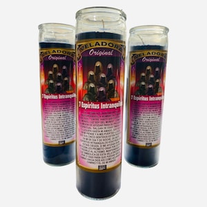 7 Espiritus Intranquilos Veladora Negra. 7 Restless Spirits Candle