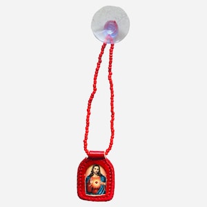 Sagrado Corazon de Jesus Escapulario Catolico Para Colgar en Auto - Sacred Heart of Jesus Scapular for Car