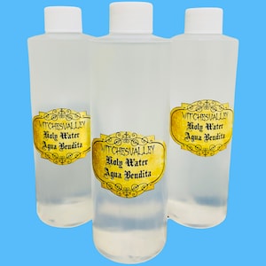 3x set, Holy Water plastic bottle blessing protection exorcism curio hex magic witchcraft healing saint cleansing - Agua Bendita para limpia