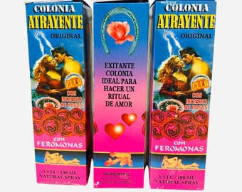 ATRAYENTE con Feromonas Perfume Colonia- ATTRACTIVE Wicca Cologne Perfume Spray Spell Ritual Santeria Proteccion Aura Feromonas