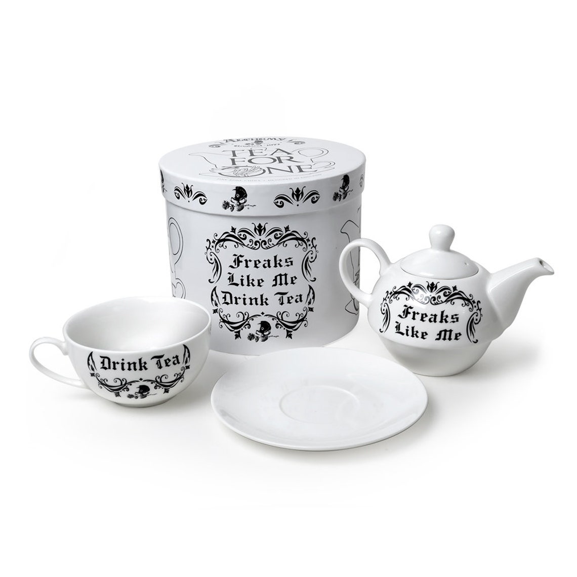 Freaks Like Me Drink Tea Tea Set Gothic Decor Etsy
