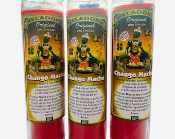 Chango Macho Candle, Chango Macho Veladora Preparada y Conjurada Para Suerte, Fortuna y amor