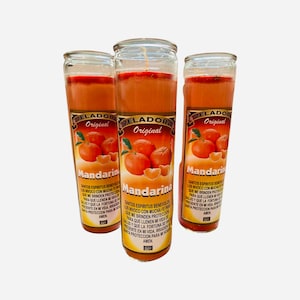 MANDARINA VELADORA - MANDARINE Fixed Candle Para Proteccion, Salud y Fortuna