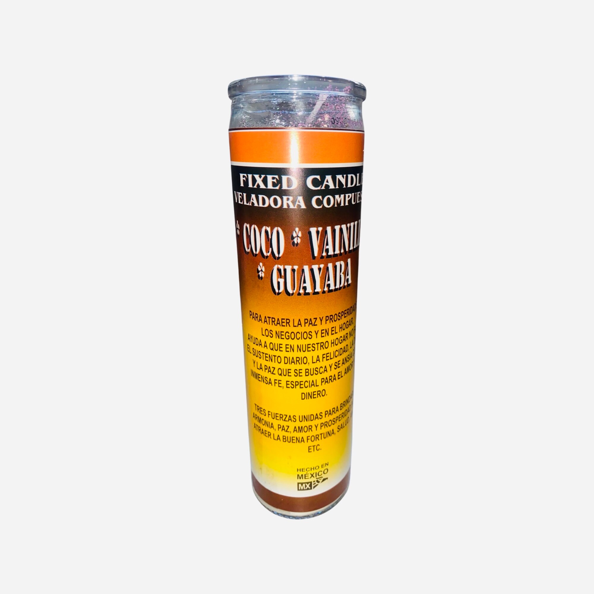 Set Of 2 Abre Camino Dressed Candles – Coconut, Vanilla & Guava – Open Road Veladora, Spiritism