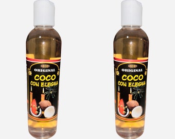 COCO CON ELEGUA Eleggua Agua Espiritual Para Limpias Abre Caminos - Coconut Eleggua Spiritual Water to Open Roads