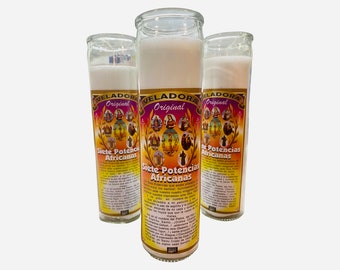 6x Vela Conjurada de 7 Poderes Africanos, 7 Potencias Africanas Veladora Conjurada, Orixás