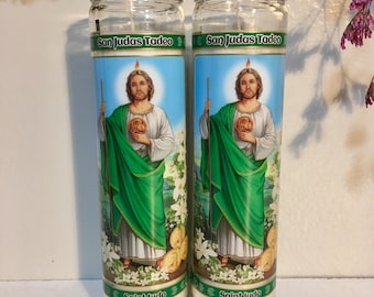 6x San Judas Tadeo Novena Veladora, Saint Jude Thaddeus 7 day Prayer Candle, Altar Candle, Santo