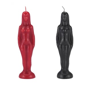 Figura Femenina Vela Negra, Vela Roja Mujer Wicca Hechizo Pagan Hoodoo - Vela Negra, Roja Mujer