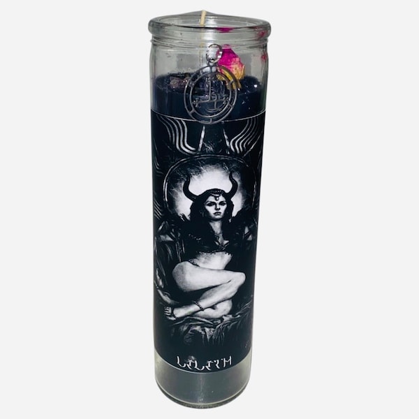Vela de Altar Negra Lilith, Vestida y Conjurada + Aceite, Amor, Atracción, Dinero, Decoración Gótica