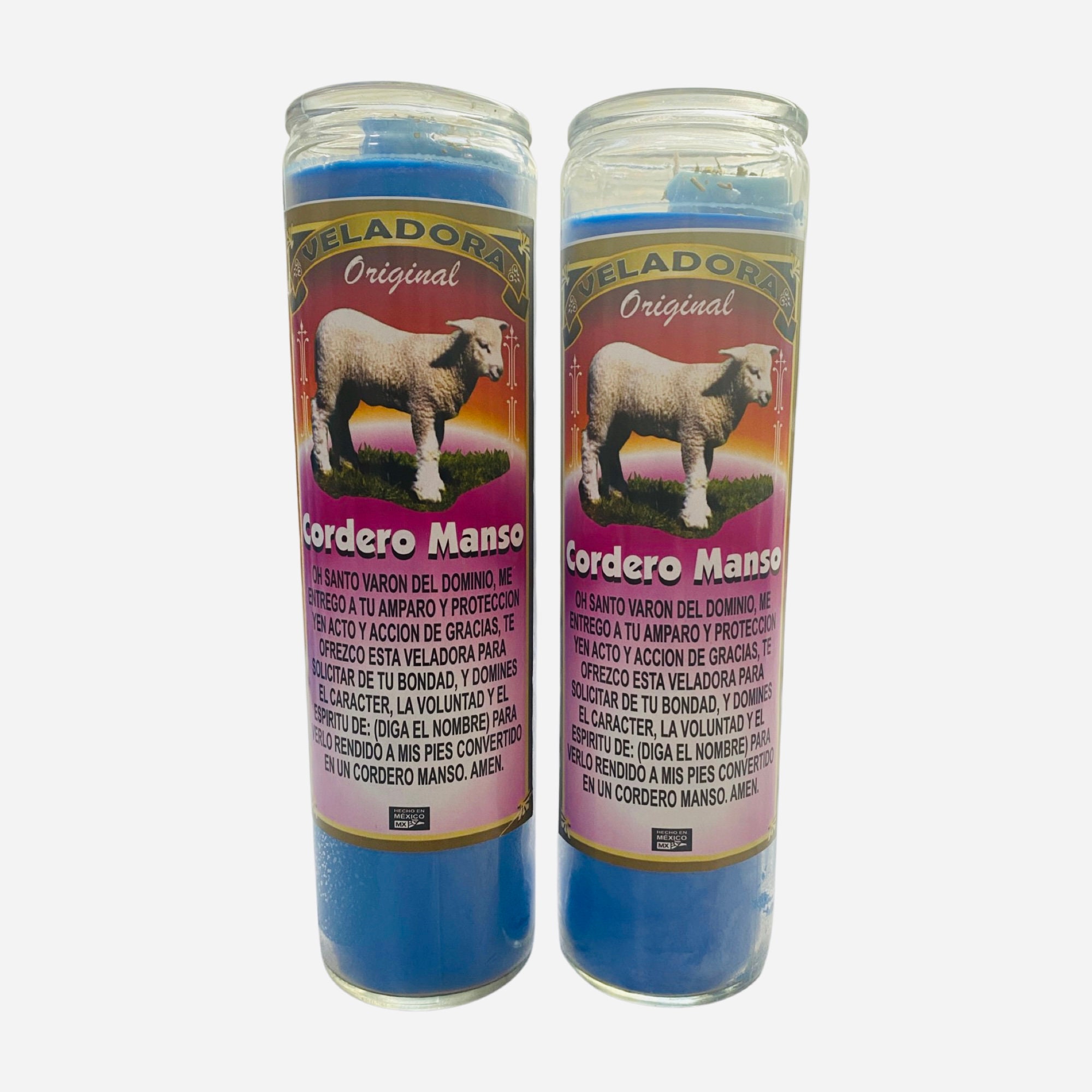 2 Set Cordero Manso Veladora, Gentle Lamb Fixed Candle, to Dominate