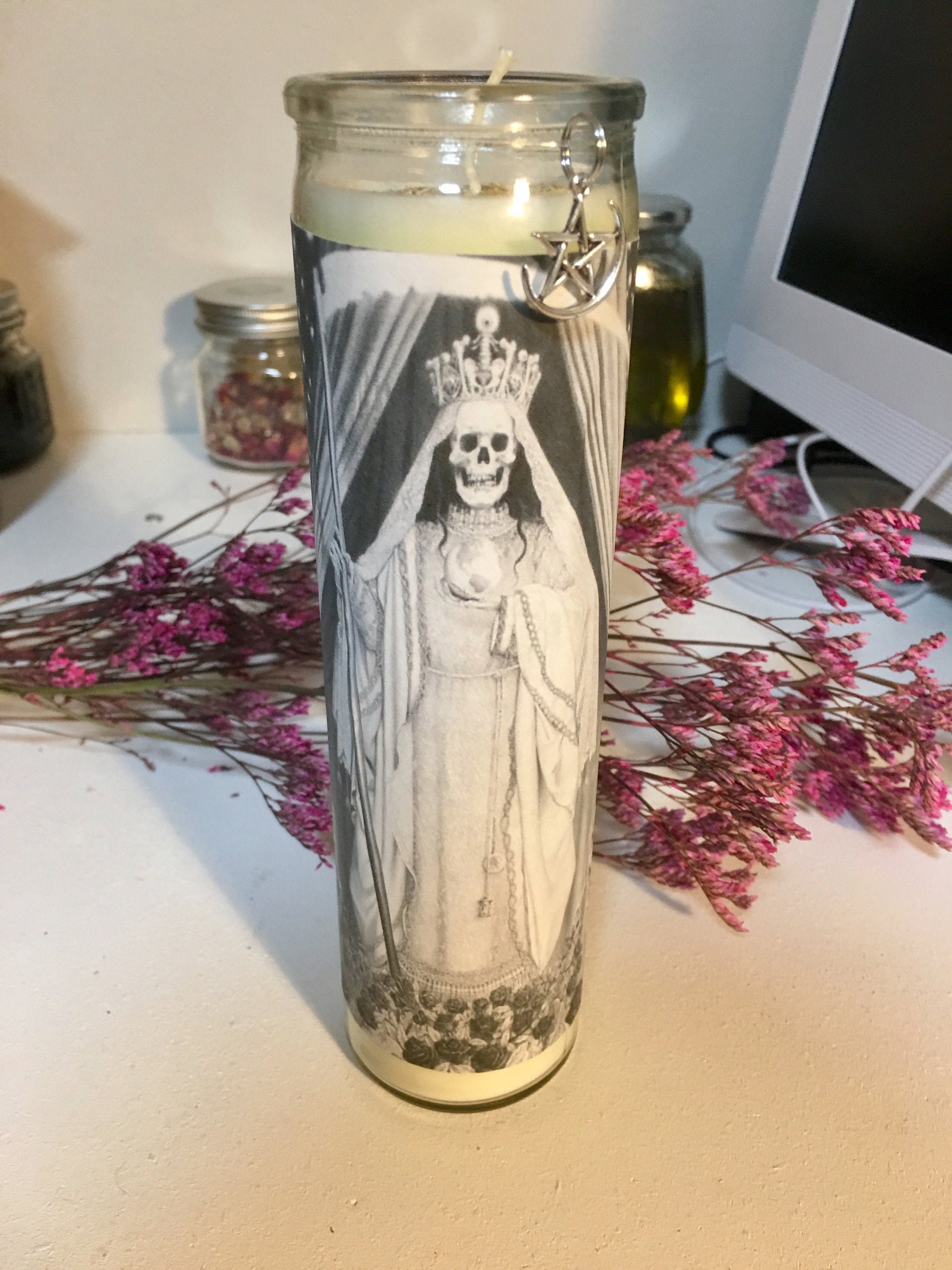 Santa Muerte Novena Veladora Blanca Veladora Blanca de la Etsy