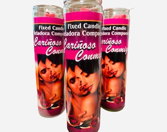Cariñoso Conmigo Veladora Roja Preparada, Tillgiven med mig Candle, Love Spell Candle