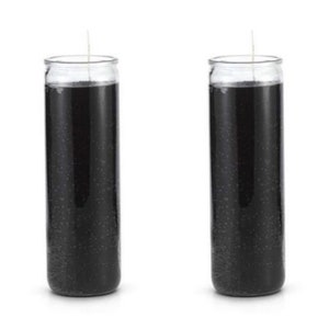 Black Ritual Candle Glass Jar - Veladora Negra Para Rituales
