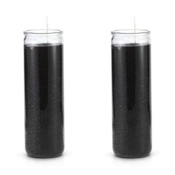 Black Ritual Candle Glass Jar - Veladora Negra Para Rituales