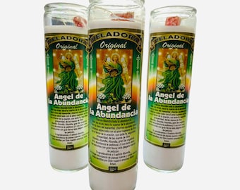 Bougie Ange de l&#39;Abondance Abundia, Abundia Angel de la Abundancia Veladora Preparada