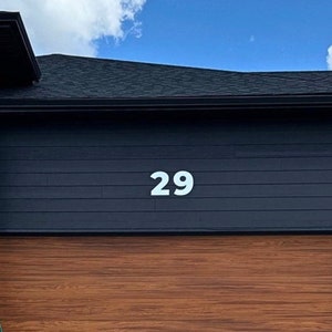 Brushed Silver House Numbers, Bold 8 and 12 inch  Modern Address Numbers, Large Floating house numbers
