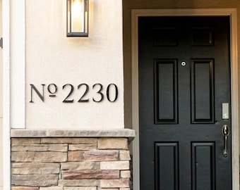 Black ROMAN SERIF House No. letters for address signs and plaques