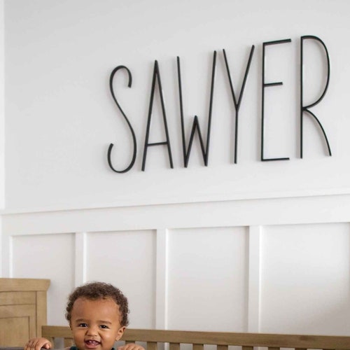 Over the Crib Wood Letters for Nursery Large Modern Wood Etsy