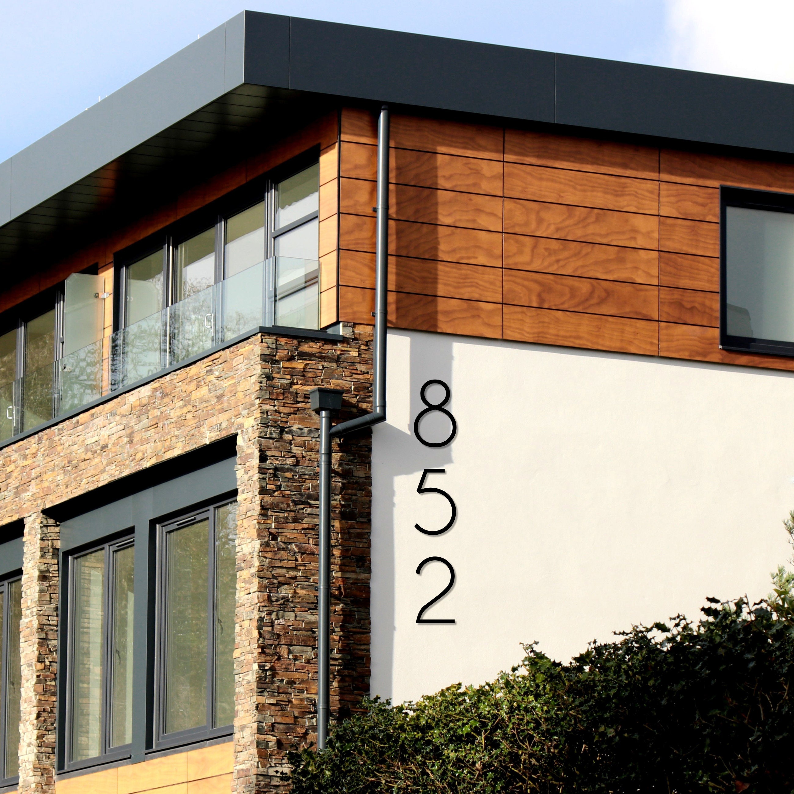 24 inch Extra Large THIN MODERN House Numbers and Letters in Black, White or Brushed Silver for Business and Commercial building signage