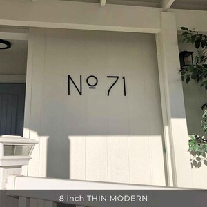 THIN MODERN address numbers No 71 in the 8 inch size
