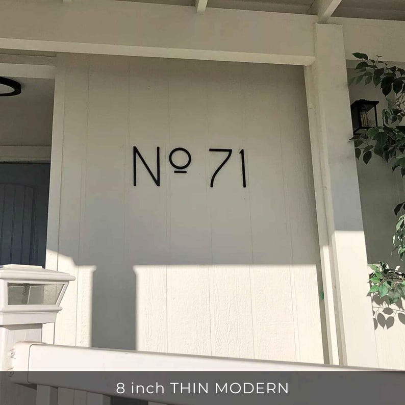 THIN MODERN address numbers No 71 in the 8 inch size